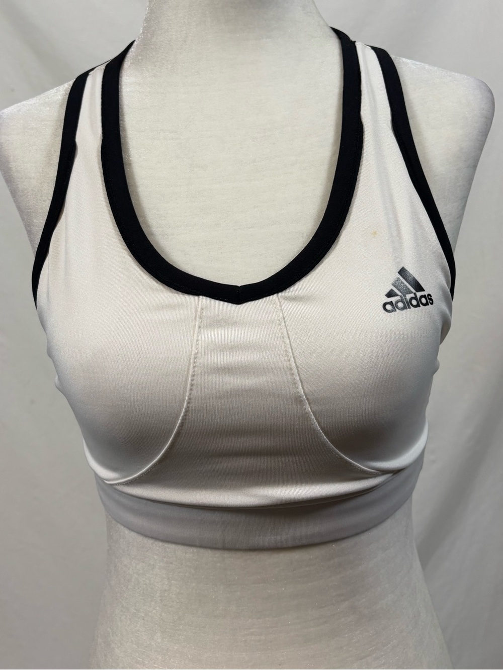 Adidas Climacool Classic White Black Racerback Sports Bra Women’s S GorpCore
